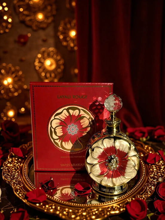 Layali Rouge Perfume Oil – 15 ml (0.5 oz) Swiss Arabian - Maison Oud & Co.